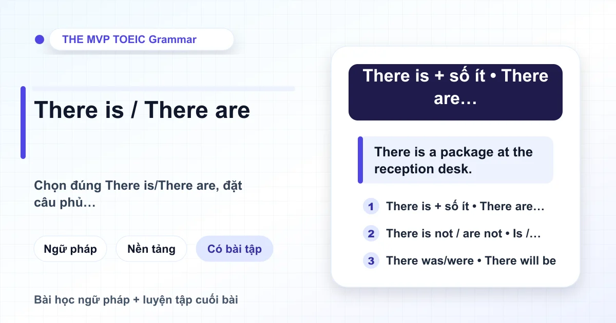 Thẻ ngữ pháp TOEIC về cách dùng There is và There are